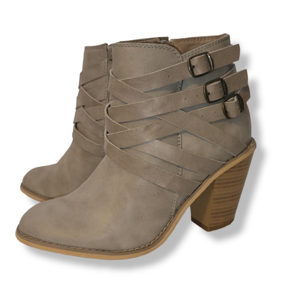 Grey Strap Bootie
